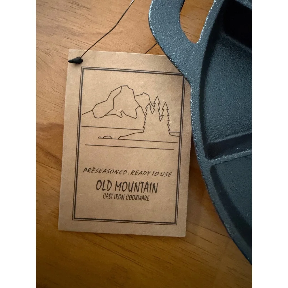 Old Mountain Cast Iron Cornbread Wedge Pan 8 Slot Preseasoned 9
